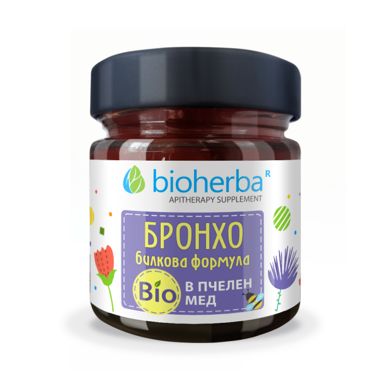 Билкова формула Бронхо в пчелен мед - за дихателната система