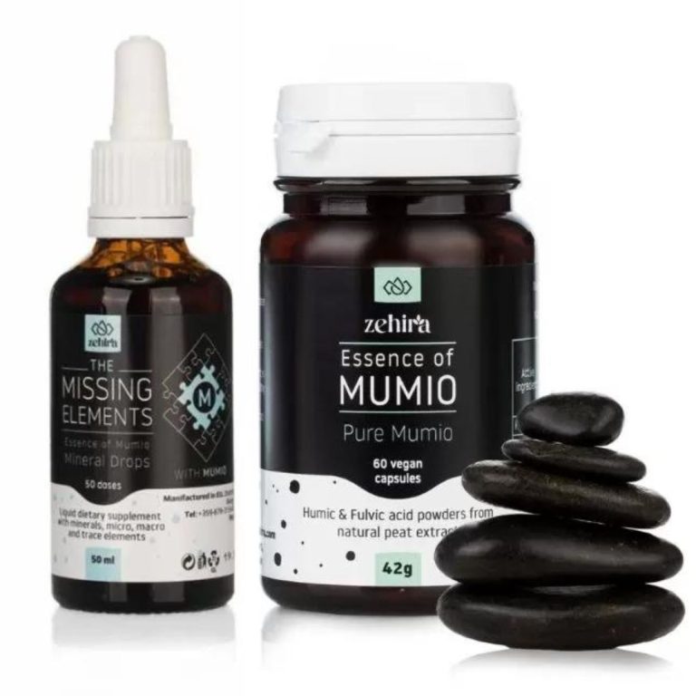 Зехира дуо - Минерални капки Мумио Липсващият елемент + Чисто Мумио /Шилажит/ 60 капсули