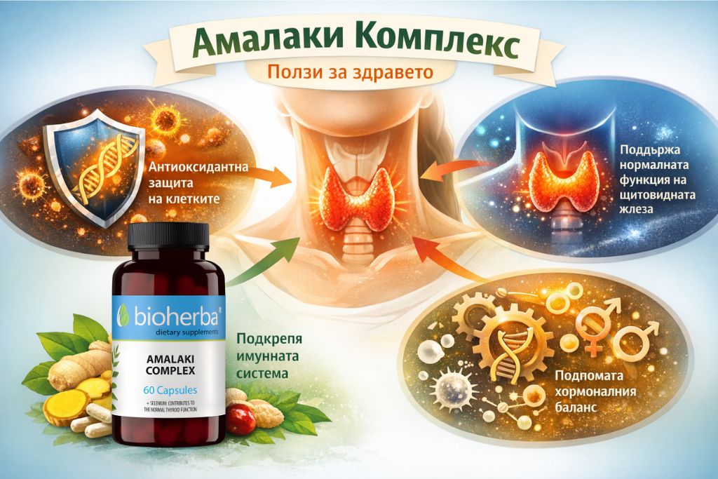 Амалаки комплекс - пълен спектър за подкрепа на щитовидната жлеза и жизнения баланс