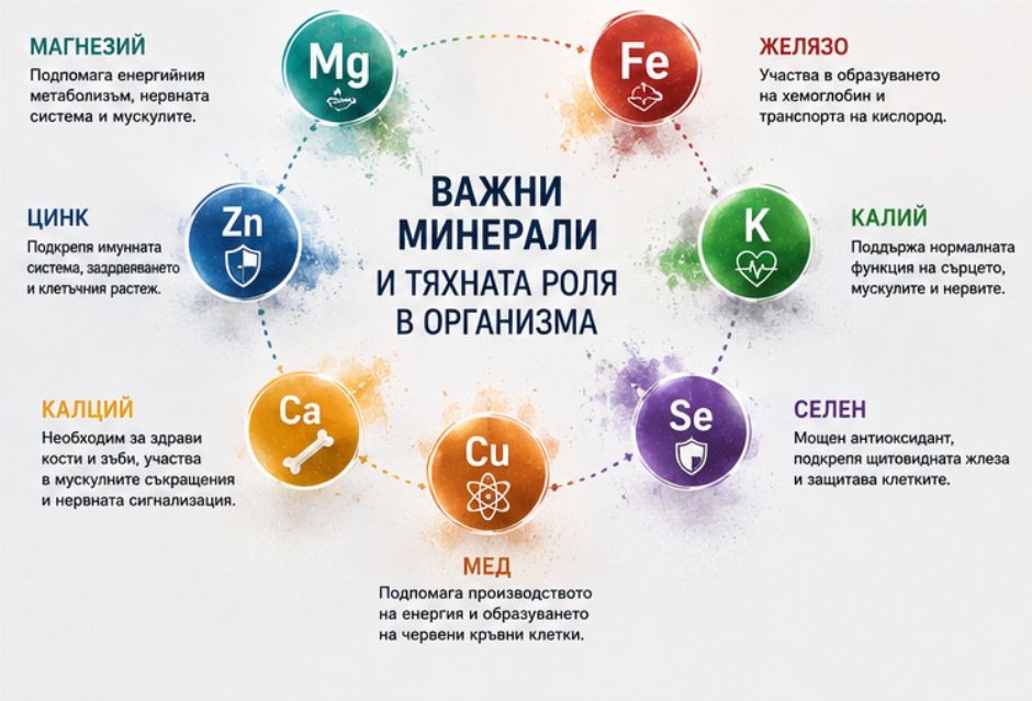 Основни минерали и тяхната роля в организма
