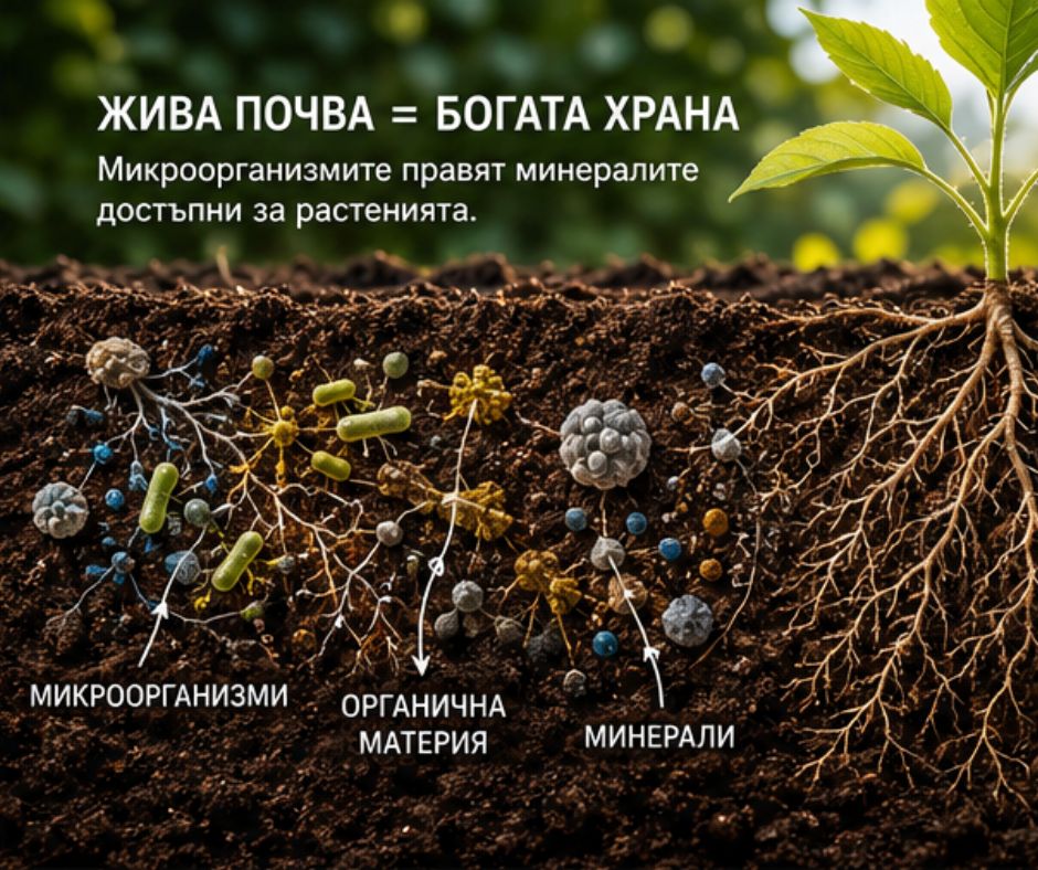 Ролята на почвените микроорганизми за минералите в храната